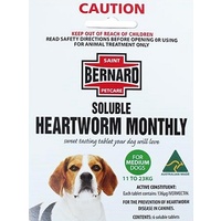 St Bernard Soluble Heartworm Tablets Med Dog 11-23kg 6 Tabs (Out of stock)
