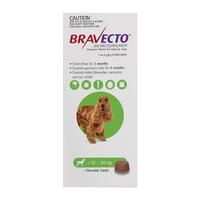 Bravecto Medium Dog Green 10kg - 20kg 1 X Single Chew
