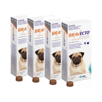 Bravecto Small Dog Orange 4.5-10kg 4 Chews (2 Boxes of 2 Chews )