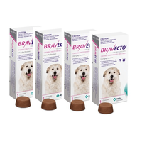 Bravecto Very Large Dog 1400mg Pink >40 - 56kg 4 Chew (4Boxes)
