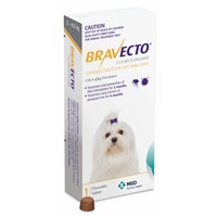 Bravecto Very Small Dog Yellow 2-4.5kg - 2 Chewa (Note 2 Boxes of 1Chew )
