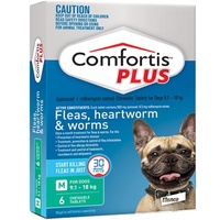 Comfortis Plus 9.1-18kg Chewable Green Dog 6Pack