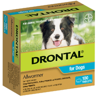 Drontal Allwormer Tablets for Dogs 10kg - 100 Tablets