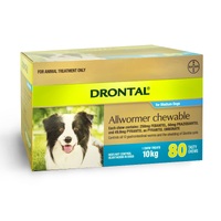 Drontal Allwormer Chewable For Medium Dogs 10kg - 80 Chews