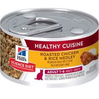 Hill's Science Diet Cat Adult 1-6, Healthy Cuisine Roasted Chicken & Rice Medley - 79gm x 24 Cans