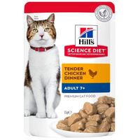 Hill's Science Diet Cat Adult - 7+ Tender Chicken Dinner - 85gm x 12 pouches