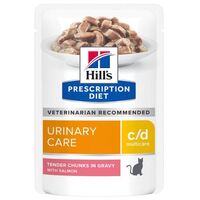 Hill's Prescription Diet c/d Multicare with Salmon Wet Cat Food 85gm x 12 pouches