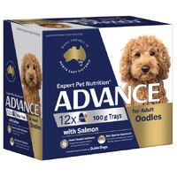 Advance Dog Oodles Adult with Salmon Trays - Wet Food 12 x 100gms