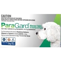 Paragard Dogs Upto 5kg Allwormer 4 Tablets