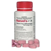Ranvet Worm Free Allwormer For Large Dogs Tablets (25kg) 100 Tablets