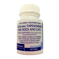 Virbac Tapewormer For Dogs & Cats 100 Tablets