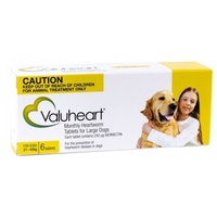 Valueheart Heartworm Tablets Yellow/Gold Large Dog 6 Pack