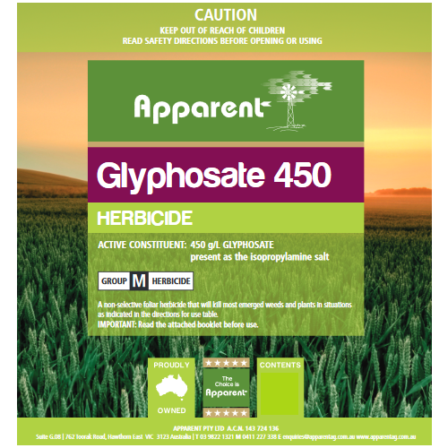 Apparent Cachet Glyphosate 450 (Equiv To Roundup Ct )
