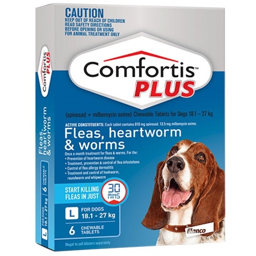Comfortis Plus 18.1-27kg Chewable Blue Dog
