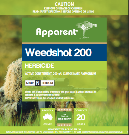 Apparent Weedshot 20ltrs Glufosinate - AMMONIUM 