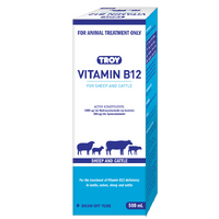 Troy Vitamin B12 Injection 500ml Lambs,Claves,Sheep And Cattle