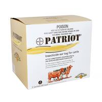 Patriot Insecticide Cattle Ear Tags 50 PACK