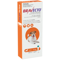 Bravecto Spot On Orange For Small Dogs 4.5-10kg 0.89ml X 1 Pipette