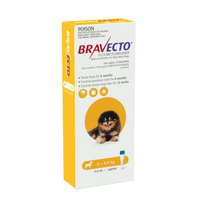 Bravecto Spot On For Very Small Dogs Yellow 2-4.5kg 0.4ml X 1 Pipette