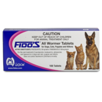 Fido's All Wormer Tablets 500mg 100 Pack For Dogs, Cats, Puppies And Kittens