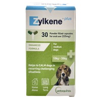 Zylkene PLUS Capsules for Medium Dogs 10-30kg (Green) 225mg - 30 Capsules