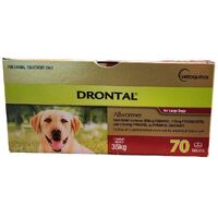 Drontal Allwormer For Dogs 35kg 70 Tabs