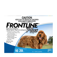Frontline Plus Medium Dogs 10 To 20kg Blue 6S