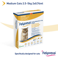 Felpreva Spot-On for Medium Cats 2.5kg to 5kg - 1 pack (3 Month Dose)- (Yellow Box)