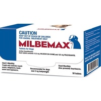 Milbemax Worming Tablets For Large Dogs Over 5kg - 50 Tablets (Blue Box)