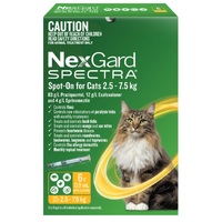 Nexgard Spectra Spot-On For Large Cats 2.5kg To 7.5kg (Yellow) 6 pack