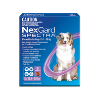 Nexgard SPECTRA Chewables For Large Dogs Purple 15.1-30kg 12 Chew (Note 2 Boxes X 6 Chews)