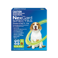 Nexgard SPECTRA Chewables For Small Dogs Green 7.6-15kg 12 Chews (Note 2 Boxes X 6 Chews)