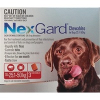 Nexgard Chewables Flea And Tick Xlarge Red 25-50 kg 3 Chewables