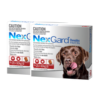 Nexgard Chewables Flea And Tick Xlarge Red 25-50 kg 12 Chewables (Note 2 Boxes X 6 Chewables )