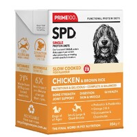 Prime100 - SPD Slow Cooked - Chicken & Brown Rice - 354gm x 12 Wet Food