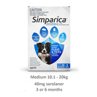 Simparica 10.1-20kg 40mg Medium Dog Blue