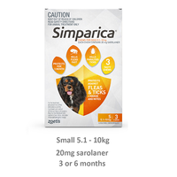 Simparica 5.1-10kg 20mg Small Dog Orange