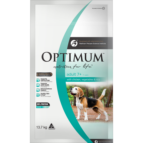 Optimum Adult 7+ Dog , Chicken, Veg & Rice - Dry food 13.7kg