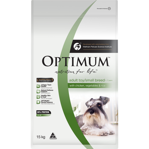 Optimum Adult - Toy/Small Breed - Chicken, Vegetable & Rice - Dry Dog Food 15kg