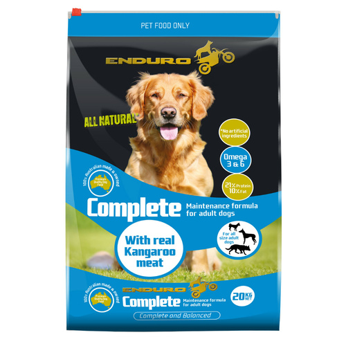 Enduro COMPLETE dog food - With real Kangaroo Meat - 20kg