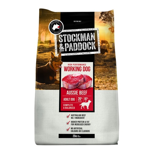 Stockman And Paddock Working Dog Food Beef 20kg