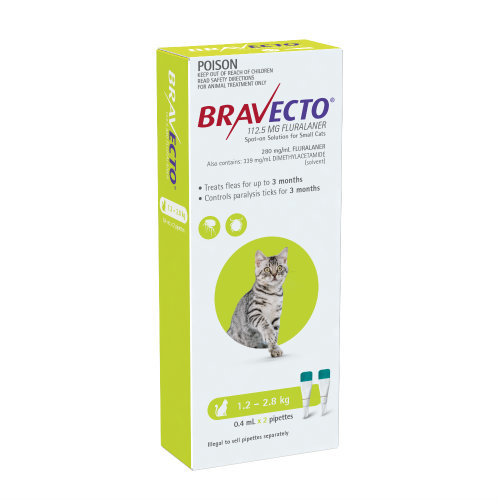 Bravecto Spot On - Green - Small Cats 1.2-2.8kg