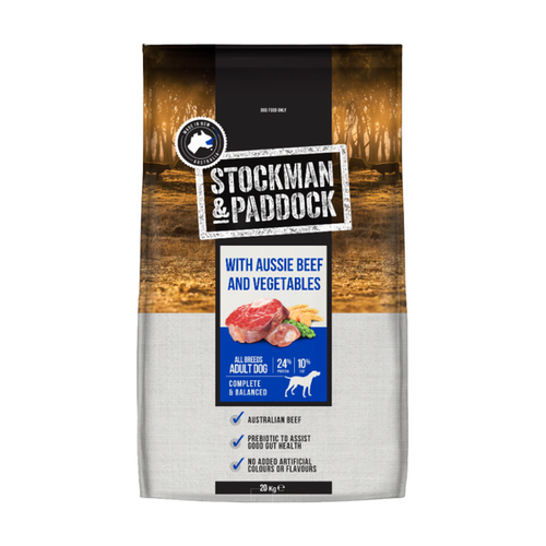 Stockman Paddock Aussie Beef & Veg Adult Dry Dog food - 20kg