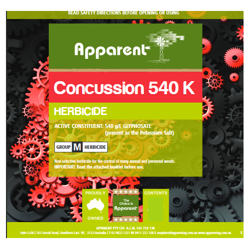 Apparent Concussion Glyphosate 540 (Equiv To Roundup Powermax)