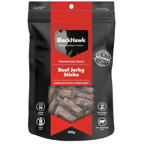 Black Hawk Beef Jerky Sticks - 100gm treats