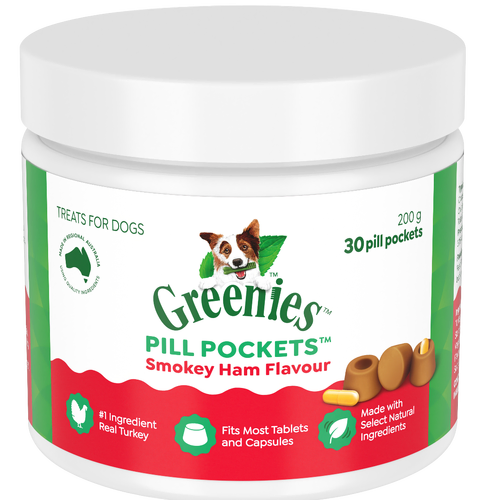 Greenies Pill Pockets - Smokey Ham Flavour - Dog Treats 30 Pack