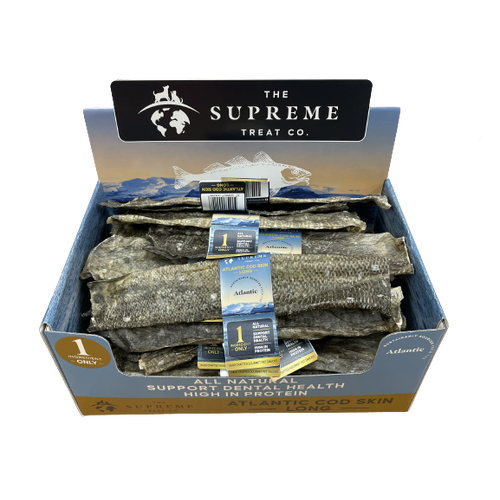 The Supreme Treat Co - Cod Skin Longs - Dog treats - 24 pieces
