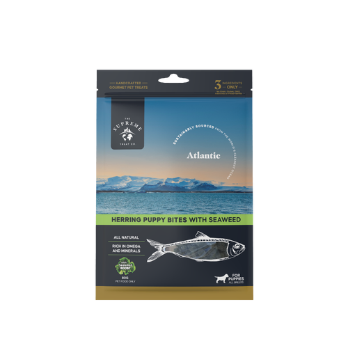 The Supreme Treat Co - Herring Bites with Seaweed - Puppy treats - 80gm