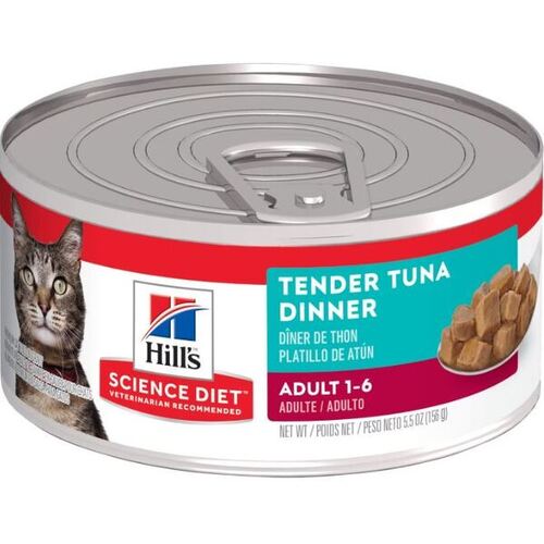 Hill's Science Diet Cat Adult 1-6 Tender Tuna Dinner - 156gm x 24 Cans