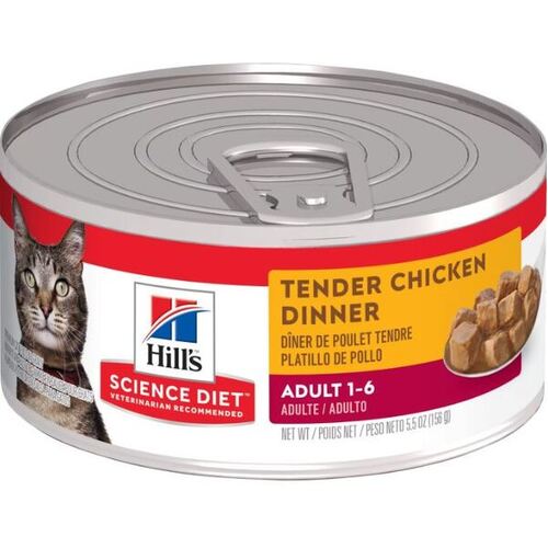 Hill's Science Diet Cat Adult 1-6 Tender Chicken Dinner - 156gm x 24 Cans